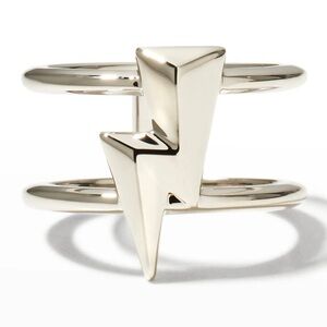 NWT Kendra Scott Bolt Double Band Ring - Silver | Size 8